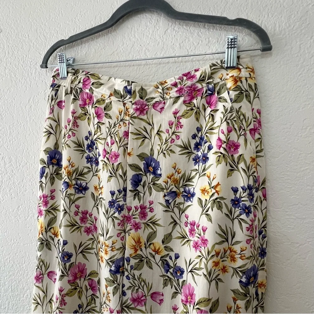 En Saison Valeria Trouser Floral Anthropologie Tencel Linen Blend Women’s Medium - Picture 3 of 8